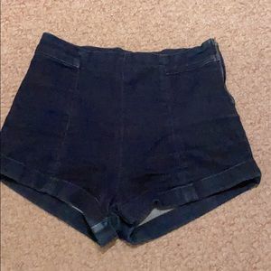 High waste denim shorts